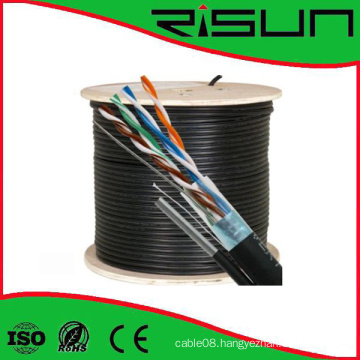 Hot Sale Factory Price Outdoor FTP Cat5e LAN Cable with Messenger